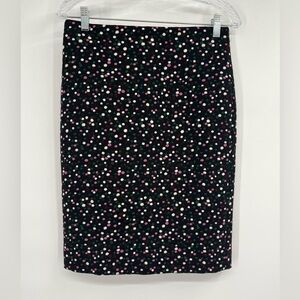 Diane von Furstenberg Hasley Black Green colorful Dots Pencil Skirt Size 6